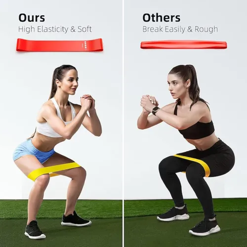 Miniatura 2 de Bandas de resistencia, juego de 5 bandas de ejercicio con diferentes niveles de fuerza, bandas elásticas de resistencia para ejercicio, pilates