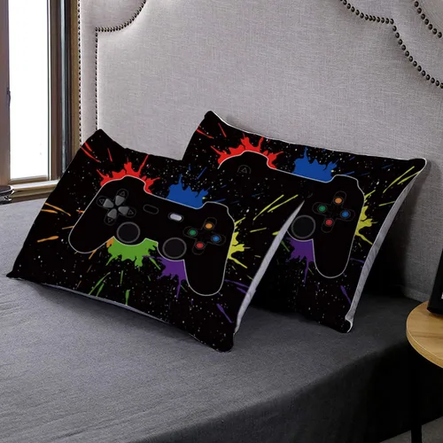 Miniatura 4 de AILONEN - Ropa de cama con estampado de control de videojuegos, para niños, funda de edredón, supersuave y resistente a la decoloración, 3 piezas
