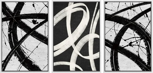 Miniatura 121 de SIGNWIN Lienzo enmarcado para pared, arte con pinceladas de flujo neutro en tonos beige abstractos, ilustraciones, arte moderno, decorativo