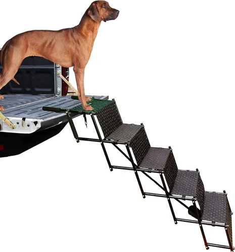 Escaleras mejoradas para perros, escalón plegable para perros grandes con marco de metal, rampa ligera y portátil para mascotas, para automóviles,