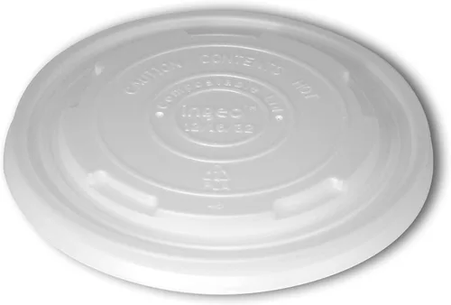Planet+ Tapa CPLA 100% compostable para contenedores de alimentos laminados de PLA, 12/16/32 onzas, caja de 500 unidades