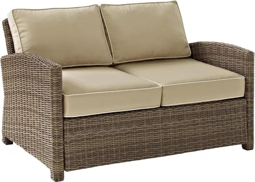 Miniatura 12 de Crosley Furniture KO70022WB-NV Bradenton Sofá biplaza de mimbre para exteriores, marrón con cojines azul marino
