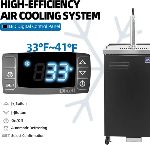 Miniatura 9 de Polarman Dispensador de Cerveza de Barril de Una Sola Tapa para Bares y Restaurantes, Refrigerador de Barriles de Tamaño Completo 24” de Acero