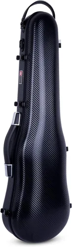 Crossrock Estuche de violín 4/4 con forma de compuesto de carbono | Protección lista para vuelo, acolchado de suspensión, correas de mochila, Negro