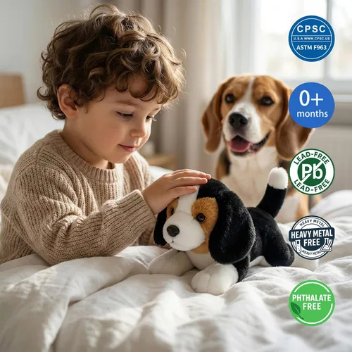 Miniatura 2 de Peluche de animal de peluche suave para cachorro, cachorro, chupete para dormir, adorable animal de peluche para niños pequeños, niños y niñas