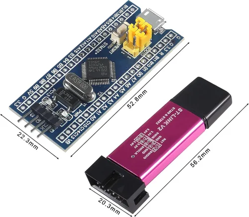 Miniatura 2 de Alinan 2 unids ST-Link V2 Unidad de Programación Emulador Descargador (color al azar)+2pcs STM32F103C6T6 Placa de desarrollo de sistema mínimo