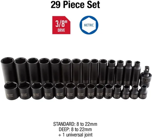 Miniatura 2 de Sunex Tools - 3/8 DRIVE 29 PIEZAS METRIC MAESTRO IMPACTO SOCKET SE