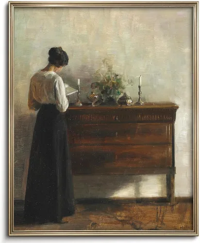 Miniatura 28 de Pintura vintage de paisaje de campo de flores silvestres, arte de pared de paisaje rural de granja, impresión artística de paisaje de jardín