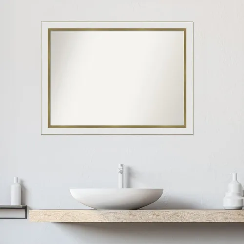 Miniatura 4 de Amanti Art Espejo personalizado, espejo estrecho de baño de oro blanco, espejo de pared o espejo de tocador de baño sobre el fregadero