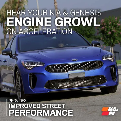 Miniatura 7 de K&N Sistema de admisión de aire frío: filtro de aire de alto flujo, aumenta el rendimiento y aceleración: compatible con Genesis/Kia G70 2018-2025