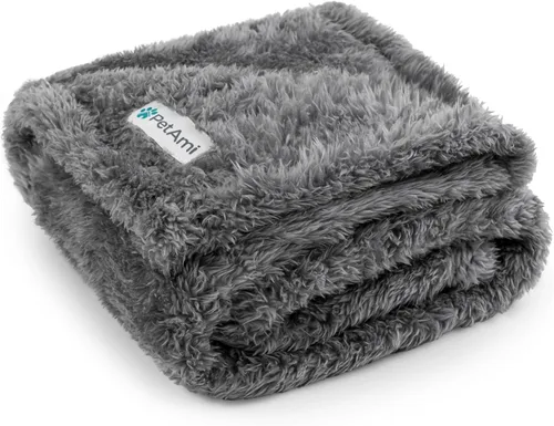 Miniatura 28 de PETAMI Manta de forro polar esponjoso para gatos y perros, gris, talla XL