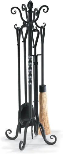 Miniatura 5 de Pilgrim Home and Hearth 19008 - Juego de herramientas para chimenea victoriana, bronce cepillado