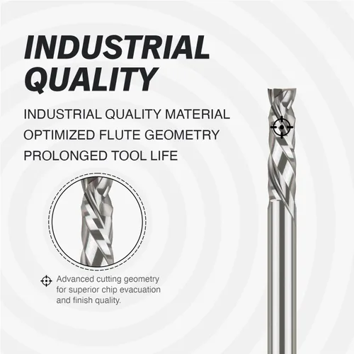Miniatura 3 de ZahyoX PRO - Broca de compresión en espiral CNC de 1/4 de pulgada, molino de extremo CNC de compresión hacia arriba y abajo, vástago de 1/4