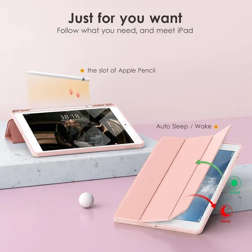 Miniatura 5 de VIKESI Funda para iPad de 9ª / 8ª / 7ª generación de 10.2 pulgadas (lanzado en 2021/2020/2019), parte trasera transparente, cubierta de marco de TPU