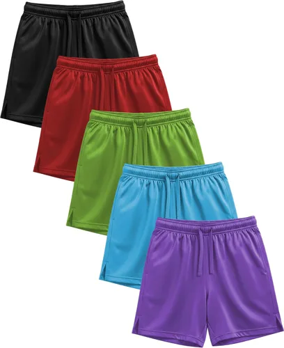 Miniatura 6 de Andrew Scott Pantalones cortos deportivos de baloncesto para niños con rendimiento activo y estilo de malla, varios paquetes
