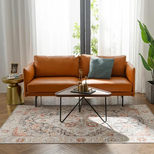 Miniatura 446 de Syalife 4x6 Alfombra Lavable para Área, Ultra Suave Antideslizante, Pila Baja, Alfombra Vintage Resistente a Manchas para Sala de Estar, Alfombra