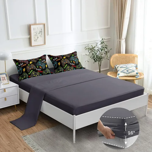 Miniatura 3 de ROWADALO Juego de Ropa de Cama Gaming de 5 Piezas para Niños Gamer Juego de Edredón Tamaño Twin, Edredón de Control de Juego para Niños Kids 5