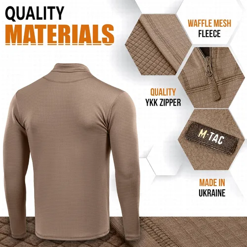 Miniatura 3 de M-Tac Thermal Shirt for Men Grid Fleece Lined Base Layer Compression Top for Cold Weather ECWCS Delta Level 2