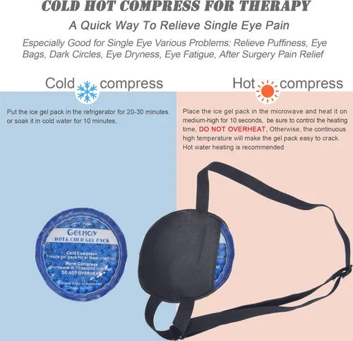 Miniatura 2 de Parches refrescantes para ojos hinchados, parche de ojo de hielo de seda pura, máscara de un solo ojo, cubierta médica de un solo ojo, terapia fría