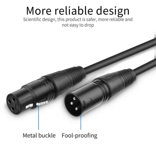 Miniatura 4 de Mic DMX Audio Cable 3 Pin XLR macho a XLR hembra Cable de micrófono (3.3 ft)