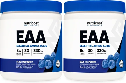 Miniatura 13 de Nutricost EAA Polvo 30 porciones (frambuesa azul) - Aminoácidos esenciales - Sin OMG, sin gluten, apto para vegetarianos