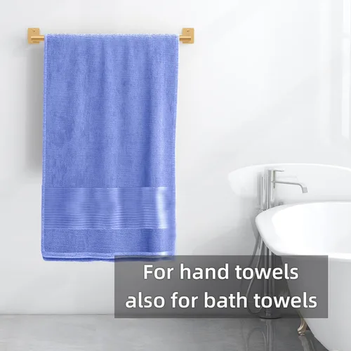 Miniatura 9 de Barra de Toalla de Baño, Toalleros de 24 Pulgadas para Pared de Baño Montado, Organizador de Toalla de Mano de Baño Resistente, Accesorios de Dorado