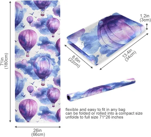 Miniatura 6 de Hot Air Balloon Pattern Yoga Mat Non Slip Thick Kids Eco Friendly Rubber Workout Foldable Yoga Mat Women Exercise