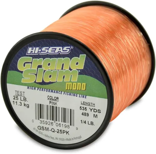 Miniatura 8 de HI-SEAS Línea de pesca de monofilamento Grand Slam - Fuerte y resistente a la abrasión en transparente, rosa, verde, azul humo, amarillo Azul ahumado