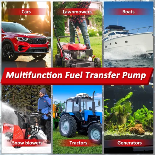 Miniatura 8 de Bomba de transferencia de combustible Aoteda alimentada por batería con sensor de parada automática, protección contra fugas (2.4 GPM), manguera