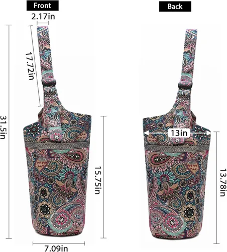 Miniatura 2 de IwIeIaIrI Bolsa para esterilla de yoga para mujeres con bolsillo grande y bolsillo con cierre, accesorios para regalos de yoga con correa de hombro