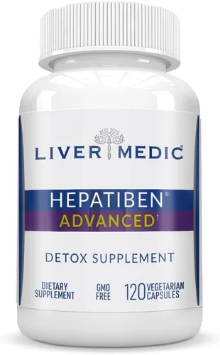 Hepatiben Liver Detox Cleanse Suplemento natural con cardo mariano, silibina, NAC, colina, MSM, cúrcuma, berberina, glutatión ácido alfa lipoico