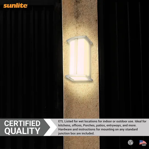 Miniatura 5 de Sunlite 46094 Lámpara moderna de pared, enchufe de base media (E26), bombilla no incluida, 60 vatios máximo, interior, pantalla ópalo, níquel