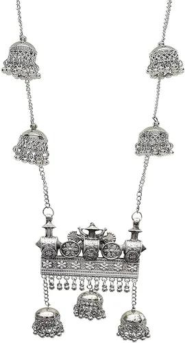 Miniatura 2 de Indian Hawker Collar de cadena de metal negro oxidado estilo afgano para mujeres y niñas
