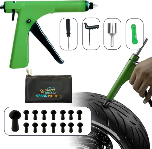 Miniatura 2 de GRAND PITSTOP Kit de reparación de pinchazos de neumáticos sin cámara para motocicleta y automóviles con 15 tapones de hongos + paquete de 30
