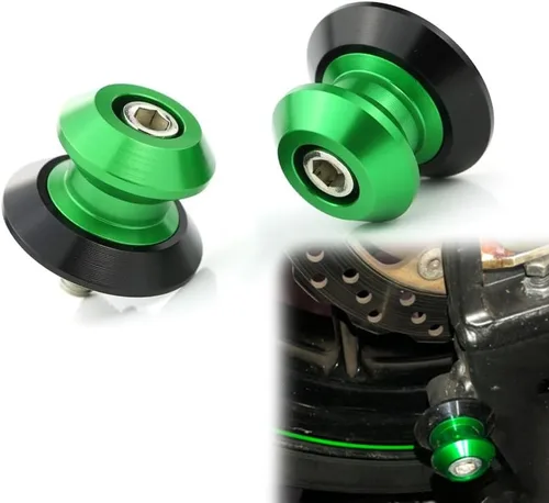 Xitomer 1 par de bobinas/deslizadores/carretes de brazo oscilante para motocicleta M8 X1.25, apto para Z650/Z900/Z800/Z400, ZX6R 13-22/ZX10R Verde
