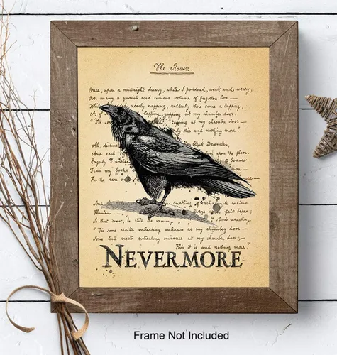 Miniatura 7 de The Raven – Nevermore – Regalos de Edgar Allan Poe – Decoración gótica para la habitación – Decoración gótica para el hogar – Poesía espeluznante