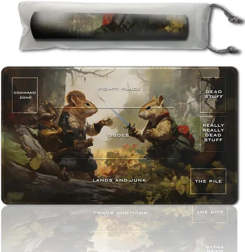 Miniatura 11 de MTG - Tapete de juego de operaciones auxiliares para MTG TCG, tapete de juego de 24 x 14 pulgadas, tapete de juego entintado con bolsa