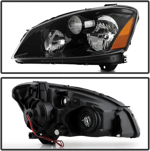 Miniatura 2 de ACANII - Faros delanteros de halogéno negro para Nissan Altima modelo de fábrica 2005-2006, lado del conductor y del pasajero