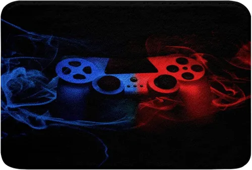 Miniatura 20 de Erosebridal Alfombra de baño para juegos de PC de 16 x 24 pulgadas, tapete de baño con control de videojuegos para niños, decoración de dormitorio