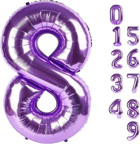 Miniatura 251 de Globos de números de 5 globos de 40 pulgadas, decoraciones de cumpleaños azules para niños y niñas, globos de números azul marino grandes