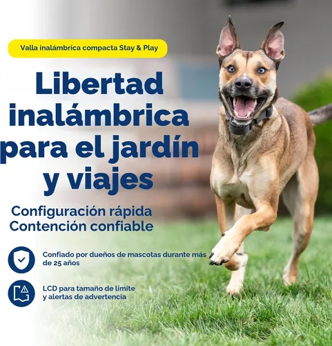 Miniatura 2 de PetSafe Stay + Play Valla inalámbrica, cubre hasta 3/4 de acre, para perros y gatos de más de 5 libras, impermeable y recargable, con sonido