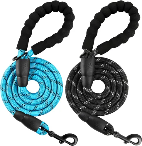 Miniatura 35 de BARKBAY Correas de perro para perros grandes, correa resistente de 4/5/6 pies con cómodo mango acolchado e hilos altamente reflectantes para perros