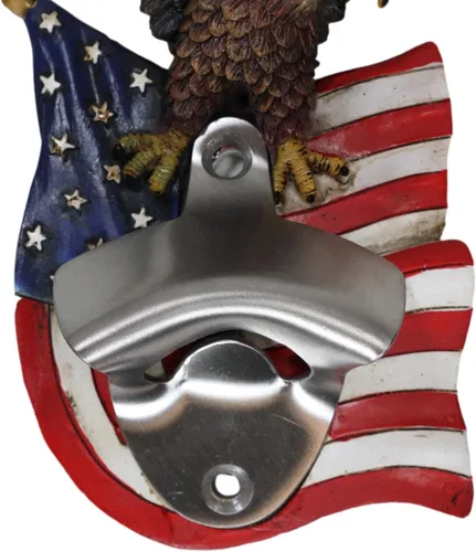 Miniatura 6 de Ebros Gift Country Patriotic USA Freedom se eleva con águila calva con alas abiertas que se posan en la pared de la bandera de EE. UU