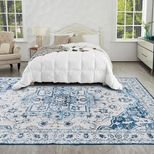 Miniatura 113 de Syalife 4x6 Alfombra Lavable para Área, Ultra Suave Antideslizante, Pila Baja, Alfombra Vintage Resistente a Manchas para Sala de Estar, Alfombra