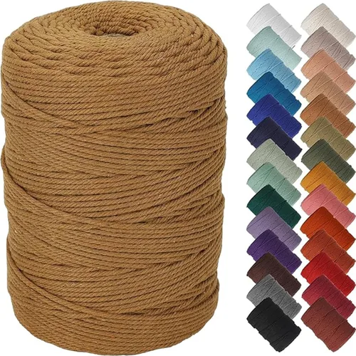 Miniatura 113 de NOANTA - Cuerda de macramé color beige natural, 1/8 pulgadas (3 mm) x 109 yardas (100 metros), cuerda de algodón colorido para colgar en la pared