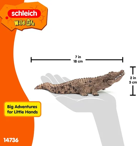 Miniatura 4 de Schleich Wild Life, juguete realista de animales salvajes para niños y niñas, figura de juguete de cocodrilo con mandíbula móvil