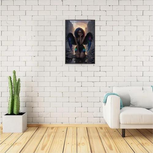 Miniatura 4 de Rompecabezas de mujeres africanas para adultos, 500 – Negro Angel Girl – Colores creativos y líneas Retratos, rompecabezas de desafío