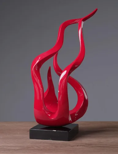 Miniatura 7 de Escultura abstracta decoración de arte moderno regalo estatua de llama sagrada para estantería, mesa, escritorio, oficina, rojo, 16.5 pulgadas