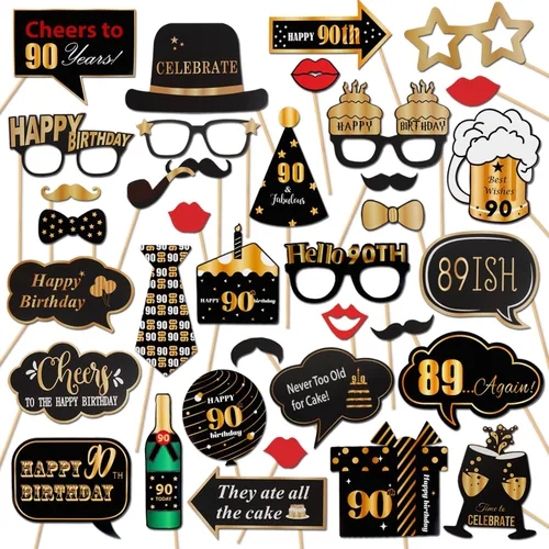 Miniatura 32 de LINGTEER Accesorios para fotomatón de fiesta de cumpleaños feliz 20, saludos a cumpleaños 20, accesorios de decoración para fiesta de cumpleaños