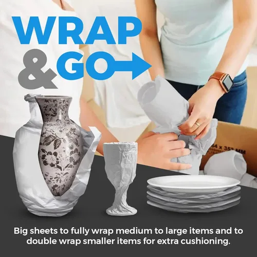 Miniatura 4 de Bryco Goods Hojas de papel de embalaje de papel de periódico para mudanzas, 1.5 libras, 50 hojas de papel de periódico, envoltura y protección